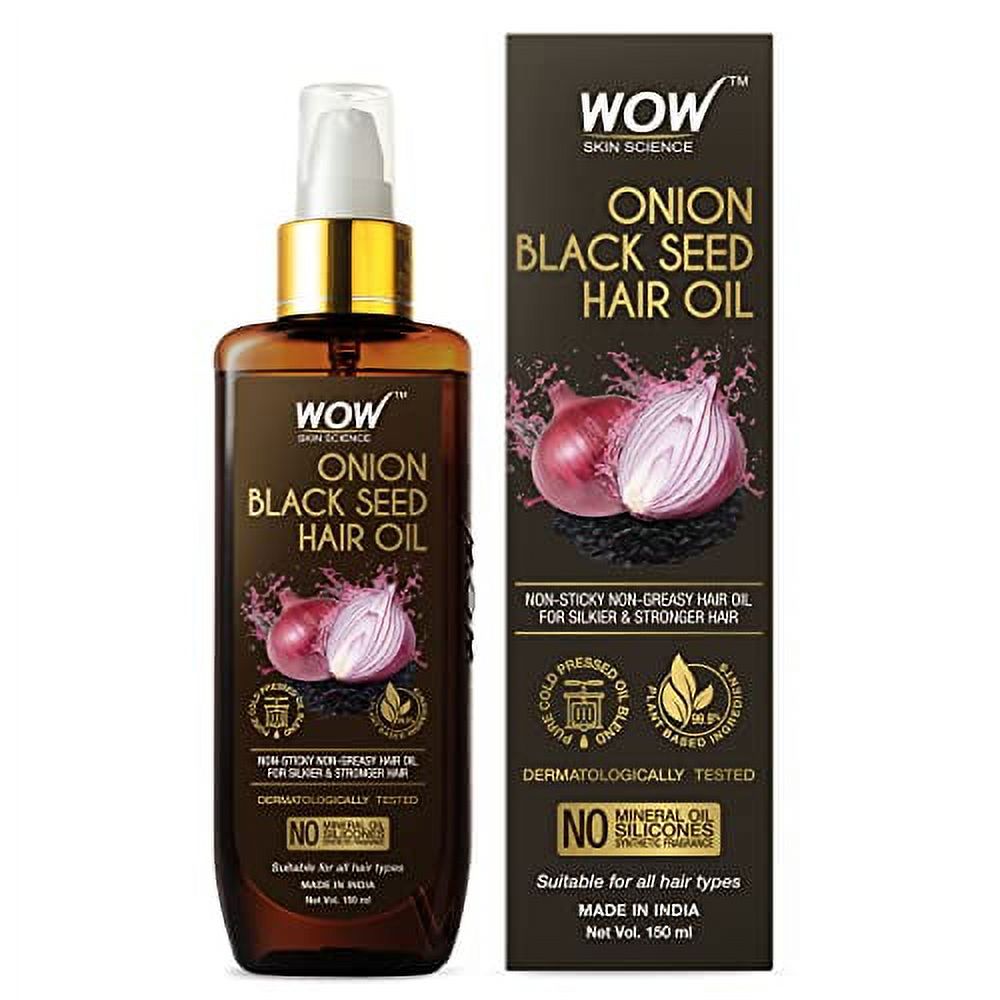 WOW Skin Science Onion HairOil for Hair Growth and Hair Fall Control - With Black Seed Oil