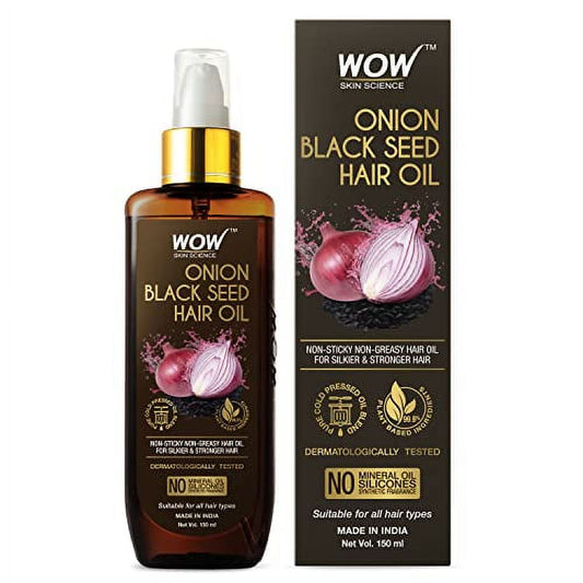 WOW Skin Science Onion HairOil for Hair Growth and Hair Fall Control - With Black Seed Oil