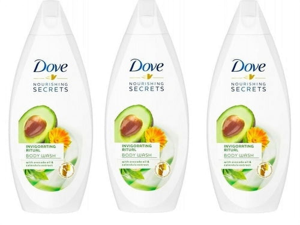 Dove Invigorating Ritual BodyWash w/ Avocado Oil & Calendula, 500ml / 16.9 oz(Pack of 3)