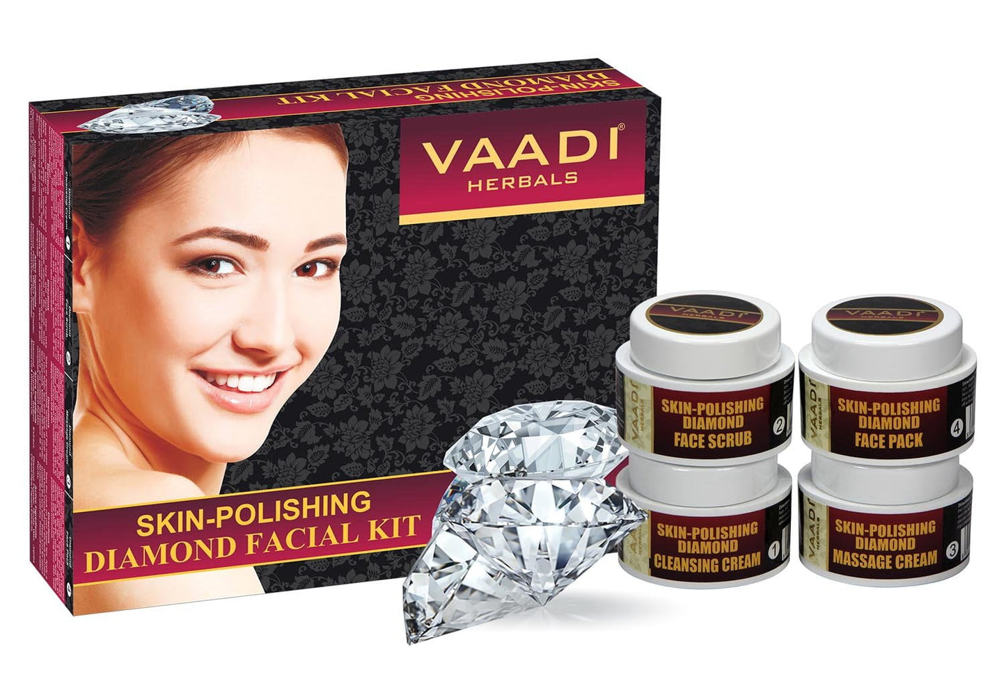 Vaadi Herbals Facial Kit - Skin-Polishing Diamond Facial Kit All Natural Suitable For All
