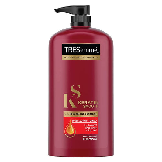 TRESemme Keratin Smooth Shampoo 1 L, With Keratin & Argan Oil for Straighter, Shinier Hair