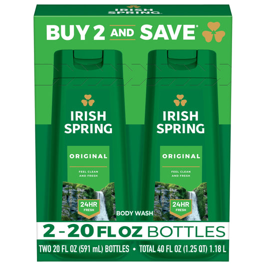 Irish Spring Mens BodyWash, BodyWash for Men, All Skin Types, Original Scent, 20 fl oz Bot