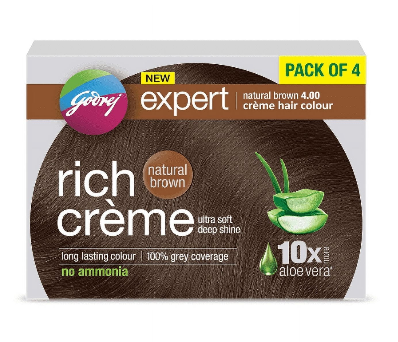 Godrej Hair Colour Natural Brown (pack of 4 ) - 40gm