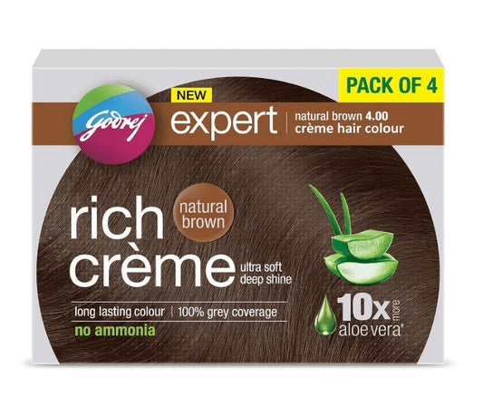 Godrej Hair Colour Natural Brown (pack of 4 ) - 40gm