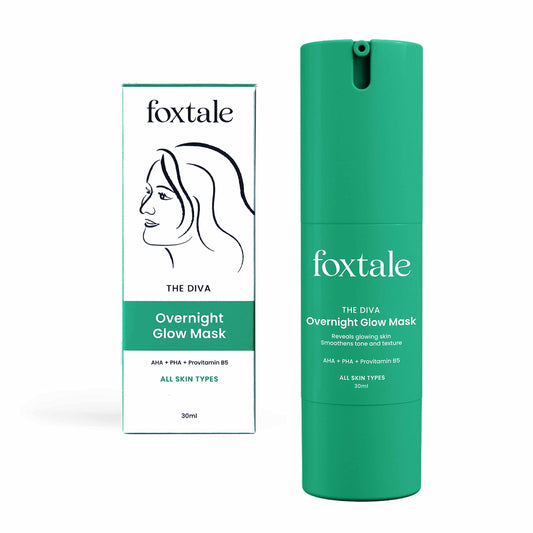 Foxtale The Diva Over Night Glow Mask | 8% AHA, 3% PHA & Provitamin B5 | 30 Second Facial