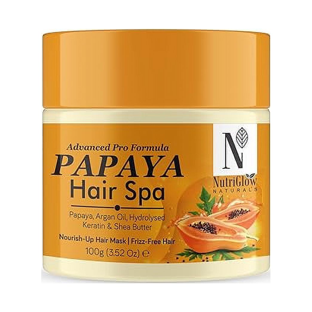 NutriGlow NATURAL'S Advanced Pro Formula Papaya Spa with Argan Oil for Shiny & Bouncy Hair