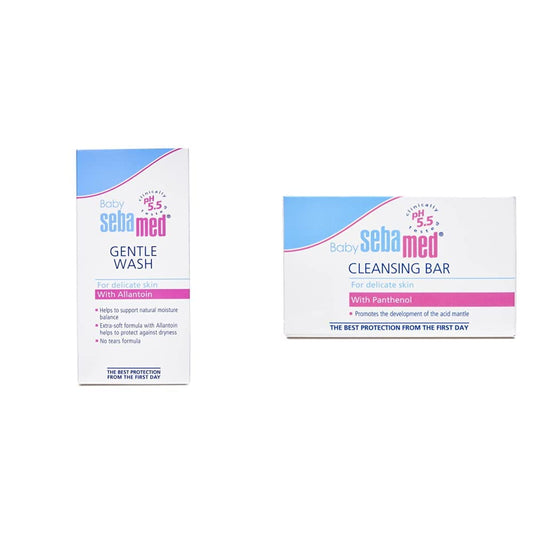 SebaMed BabyWash Extra Soft, 200ml & SebaMed Baby Cleansing Bar - 100 g