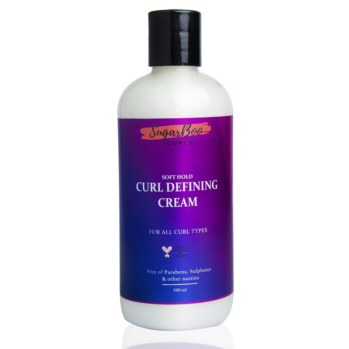 SugarBoo Curls Soft Hold Curl Defining Cream (300 ml) for Dry, Frizzy, Wavy, Curly Hair