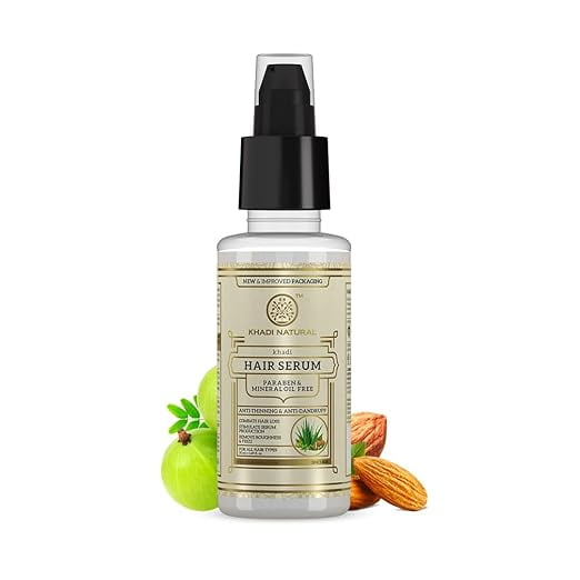 Khadi Natural Hair Serum For Soft, Shiny & Frizz-Free Hair, Anti-Thinning & Anti-Dandruff