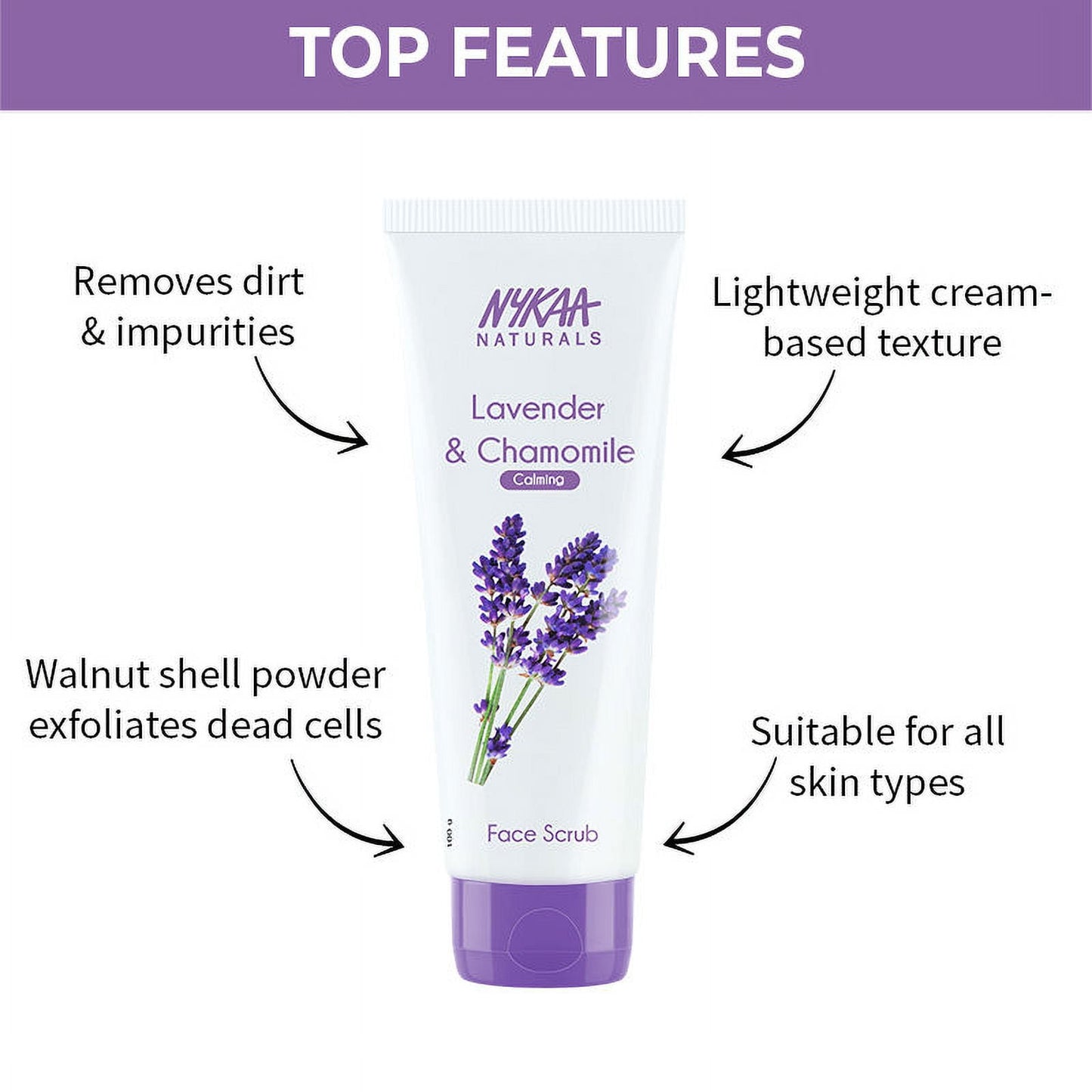 Nykaa Naturals Lavender & Chamomile Face Scrub for Calm Skin