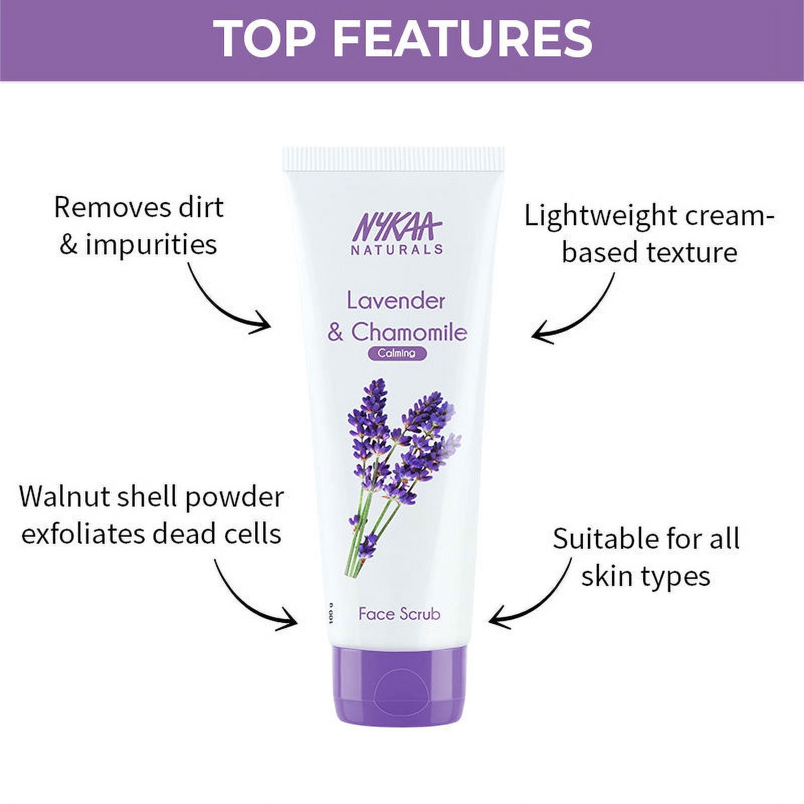 Nykaa Naturals Lavender & Chamomile Face Scrub for Calm Skin
