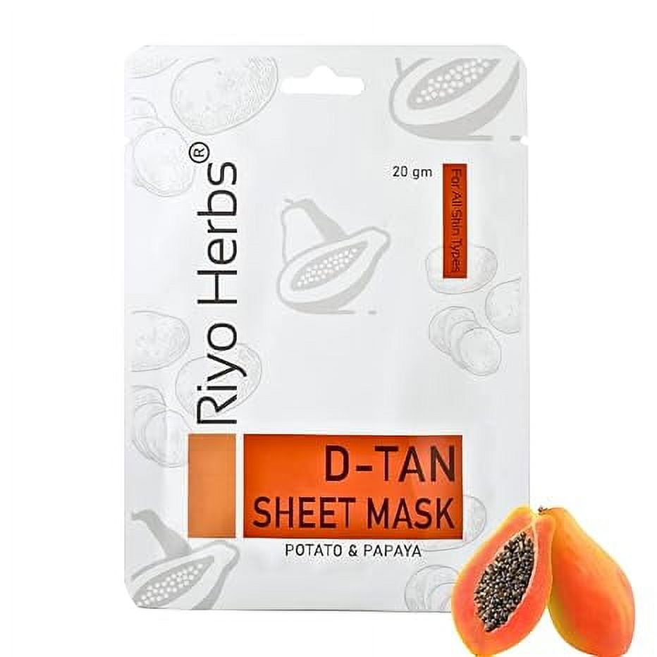 Riyo Herbs De-Tan Face Sheet Mask For Skin Glowing, 20g