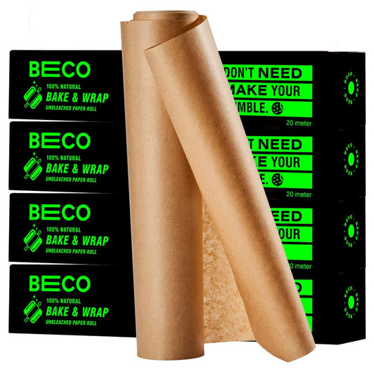 Beco Eco-Friendly Baking & Wrapping Paper, 20 Meter Roll Each, Pack Of 4, 100% Bamboo Pulp