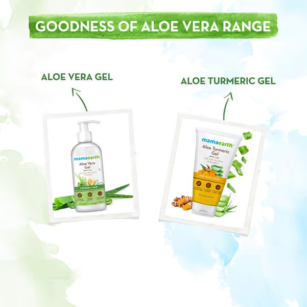 Mamaearth Aloe Vera Gel: 100% Pure Aloe Vera, Turmeric & Vitamin E, 150 ml