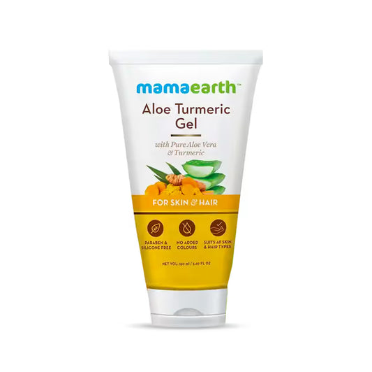 Mamaearth Aloe Vera Gel: 100% Pure Aloe Vera, Turmeric & Vitamin E, 150 ml