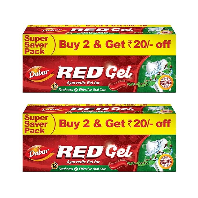 Dabur Red Gel Ayurvedic Toothpaste - 600g (300g x 2,