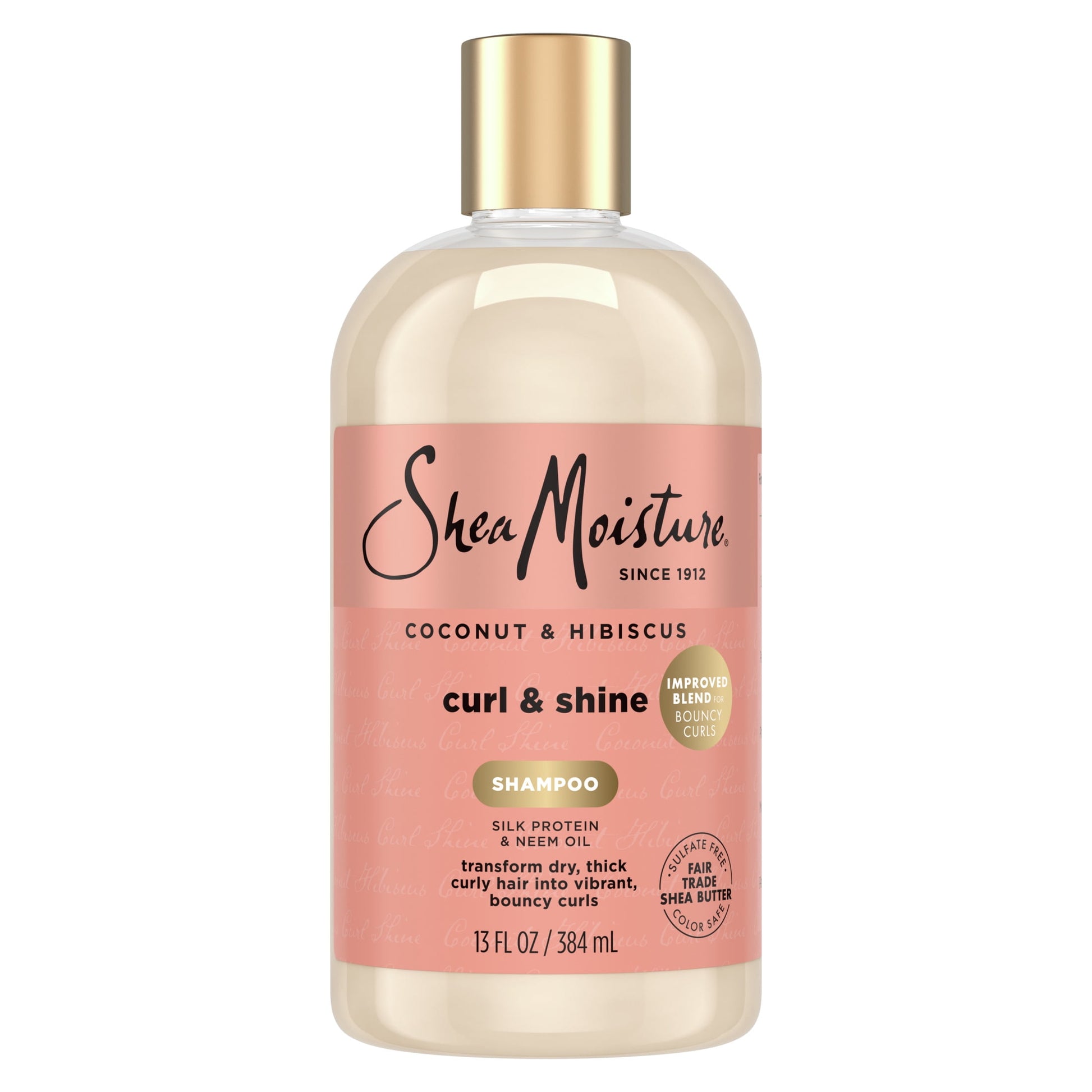 SheaMoisture Curl & Shine Shampoo Coconut & Hibiscus for Curly Hair Paraben Free, 13 oz Bo