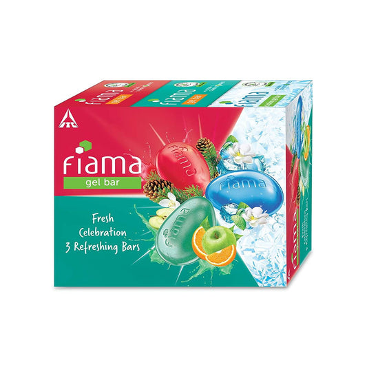 Fiama Gel Bathing Bar Fresh Celebration Pack, With 3 Unique Gel Bars, With Skin Conditione