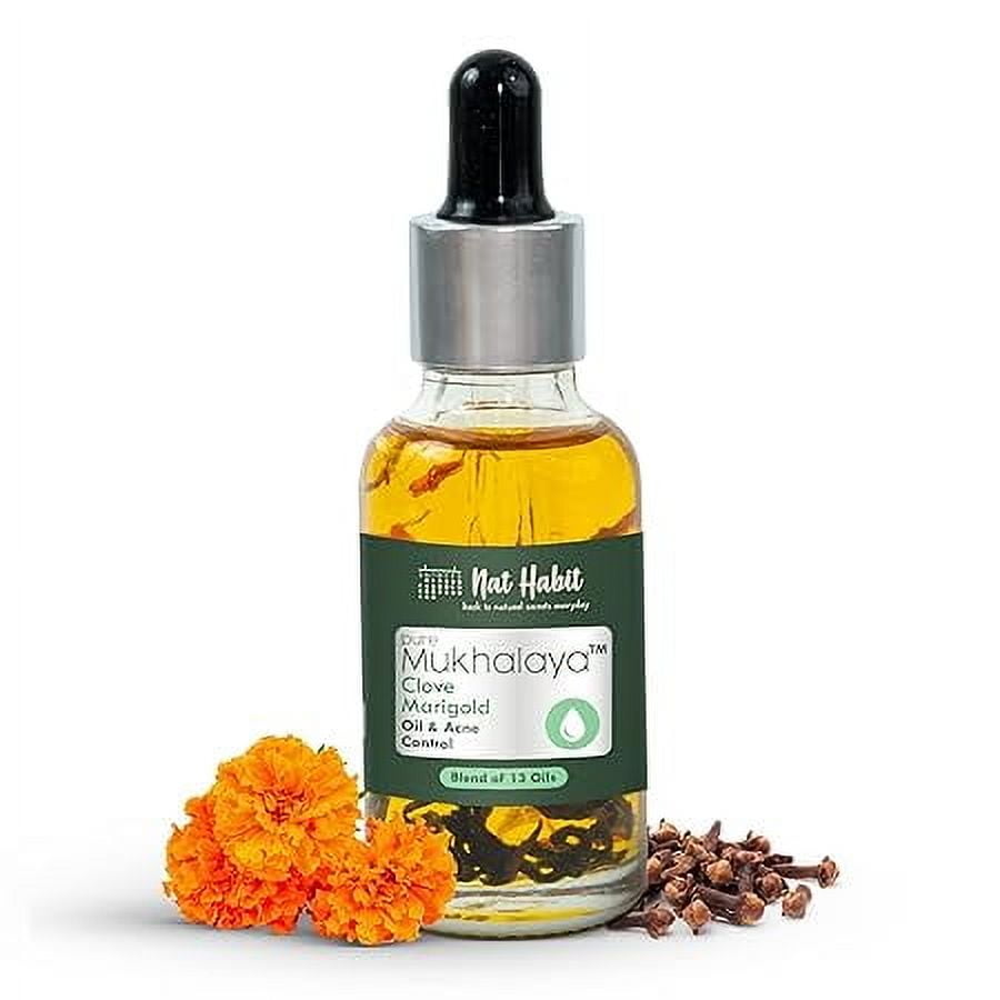 Nat Habit Clove Marigold Mukhalaya, Face Oil For Acne Control, 30ml