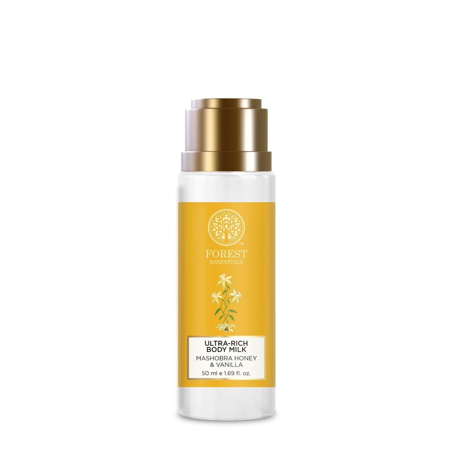 Forest Essentials Travel Size Ultra-Rich Body Milk Mashobra Honey & Vanilla| Natural Moist