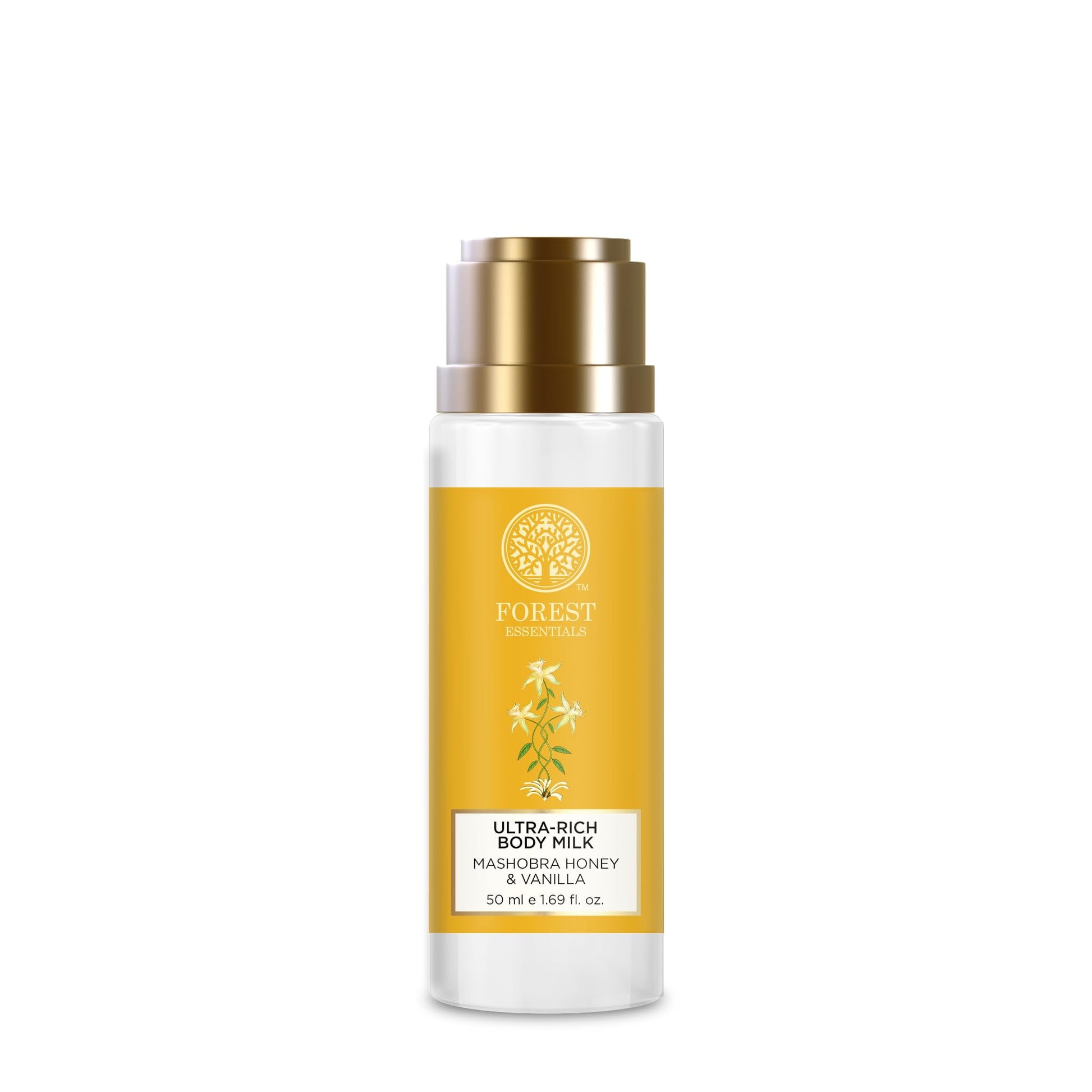 Forest Essentials Travel Size Ultra-Rich Body Milk Mashobra Honey & Vanilla| Natural Moist