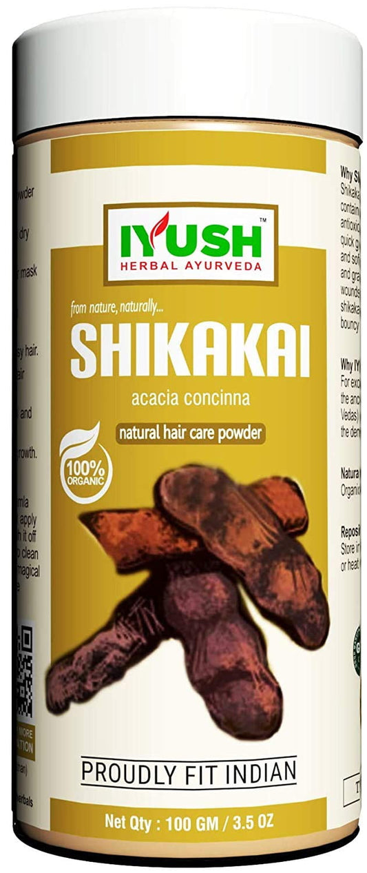 Innovita IYUSH Herbal Ayurveda Organic Shikakai Powder For Hair Growth - 100 gm