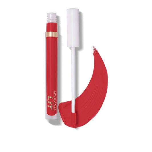 MyGlamm LIT Liquid Matte Lipstick-Fire (Red)-3 ml | With Moringa Oil | 12HR Long-lasting L