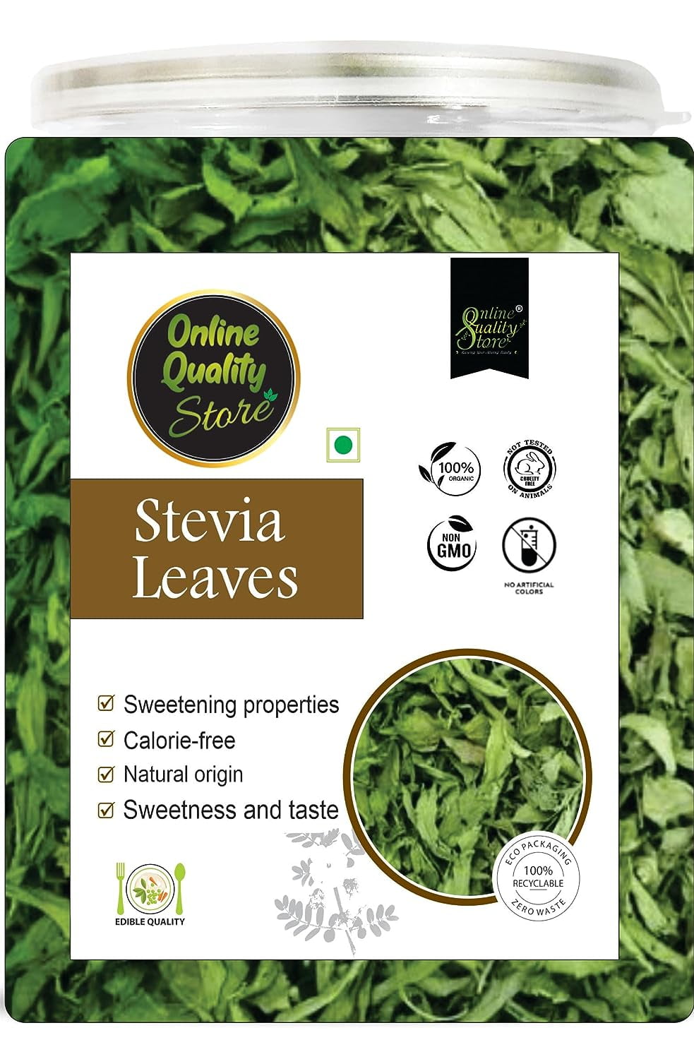 Holistic Stevia Leaves- 100g | Zero Calorie Stevia leaves | Whole Leaf