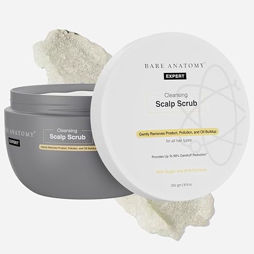 Bare Anatomy Scalp Scrub with Natural AHAs, Coconut & Sugar | Get Up To 99% Dandruff Reduc