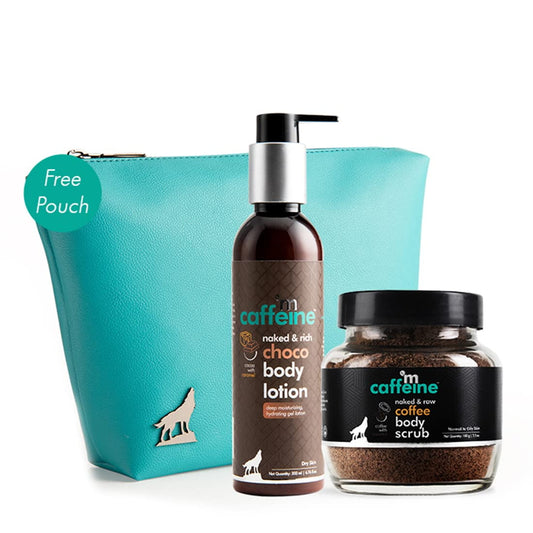 mCaffeine Coffee-Choco Cocktail Kit with Body Scrub and Lotion | Exfoliate and Moisturize