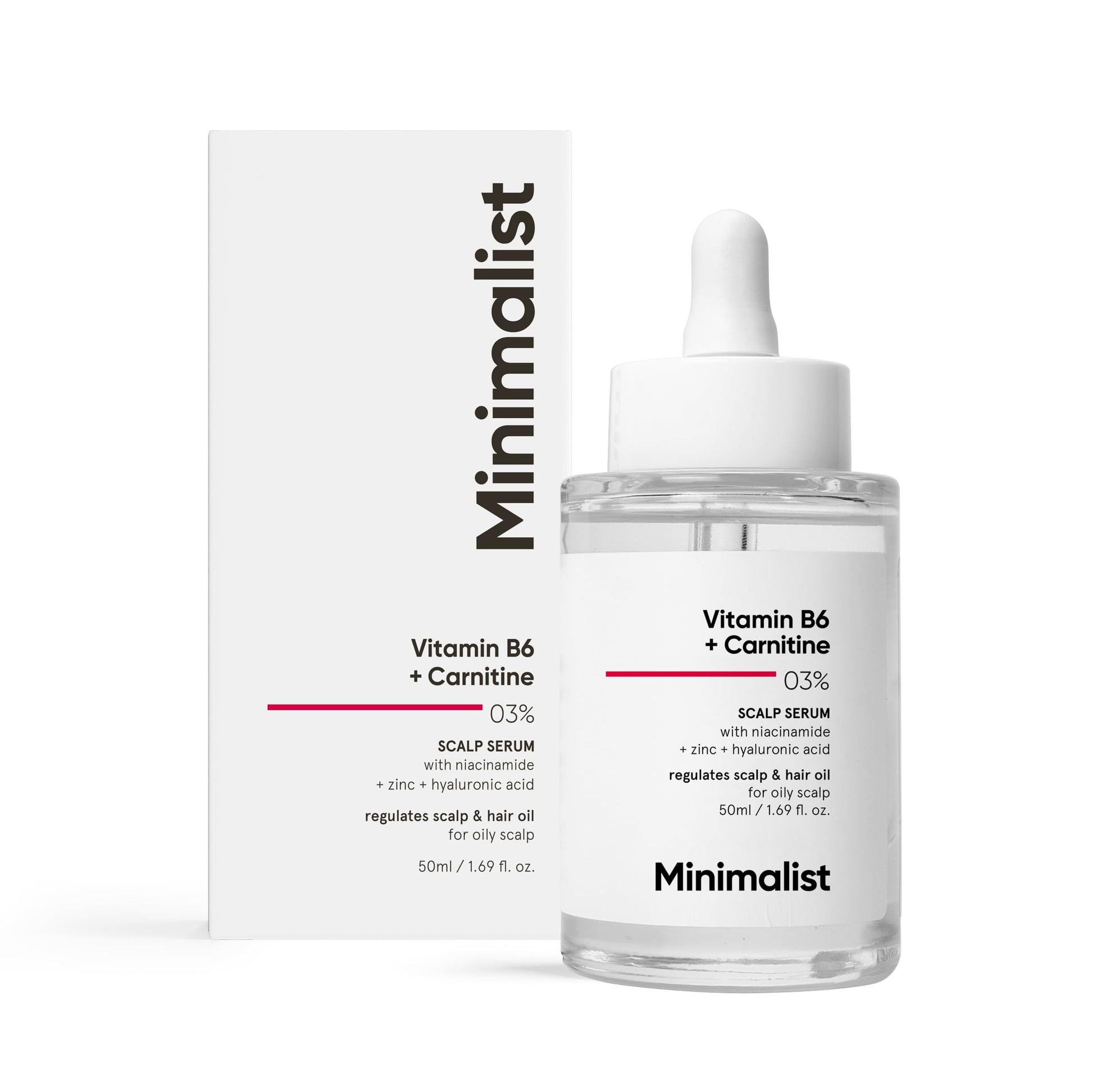 Minimalist Vitamin B6 + Carnitine 03% Scalp Hair Serum For Sebum & Oil Control With Niacin