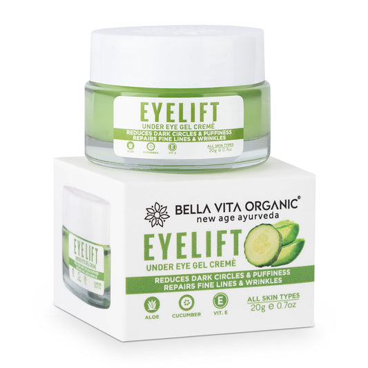 Bella Vita Organic EyeLift Under Eye Cream Gel for Dark Circles, Puffy Eyes, Wrinkles Remo
