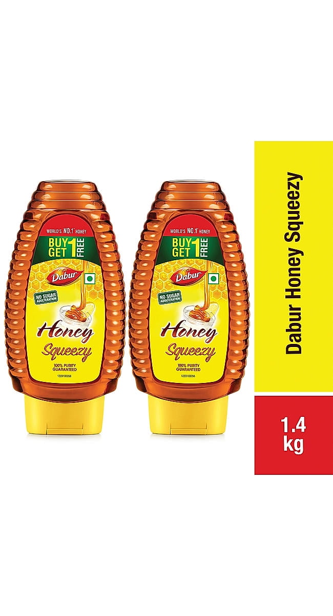 Dabur Honey - 700g (Buy 1 Get 1 Free), Squeezy Pack | 100% Pure | World's No.1 Honey Brand