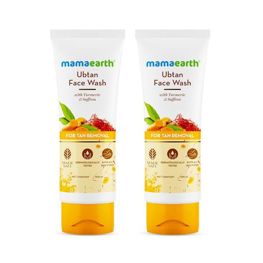 2X Mamaearth Ubtan Natural FaceWash for All Skin Type with Turmeric & Saffron for Tan remo