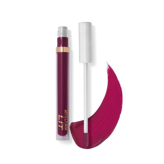 MyGlamm LIT Liquid Matte Lipstick-Submarining (Merlot- Wine)-3 ml | With Moringa Oil | 12H