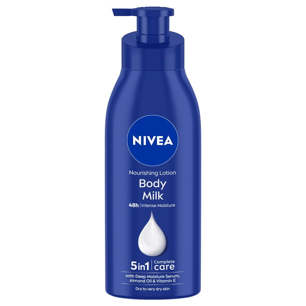 NIVEA Nourishing Body Milk Lotion 400ml, 48-Hour Moisturization, With 2X Almond Oil For Ve