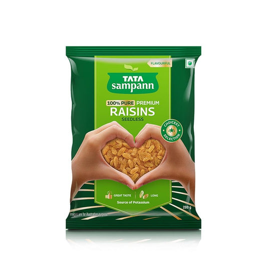 Tata Sampann Pure Raisins Seedless, Kishmish, Source Of Potassium, Premium Dry Fruits, 200