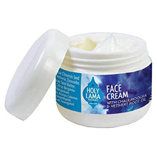 Holy Lama Naturals Ayurvedic Face Cream with Chaulmoogra and Vetivert Root Oil Suitable fo