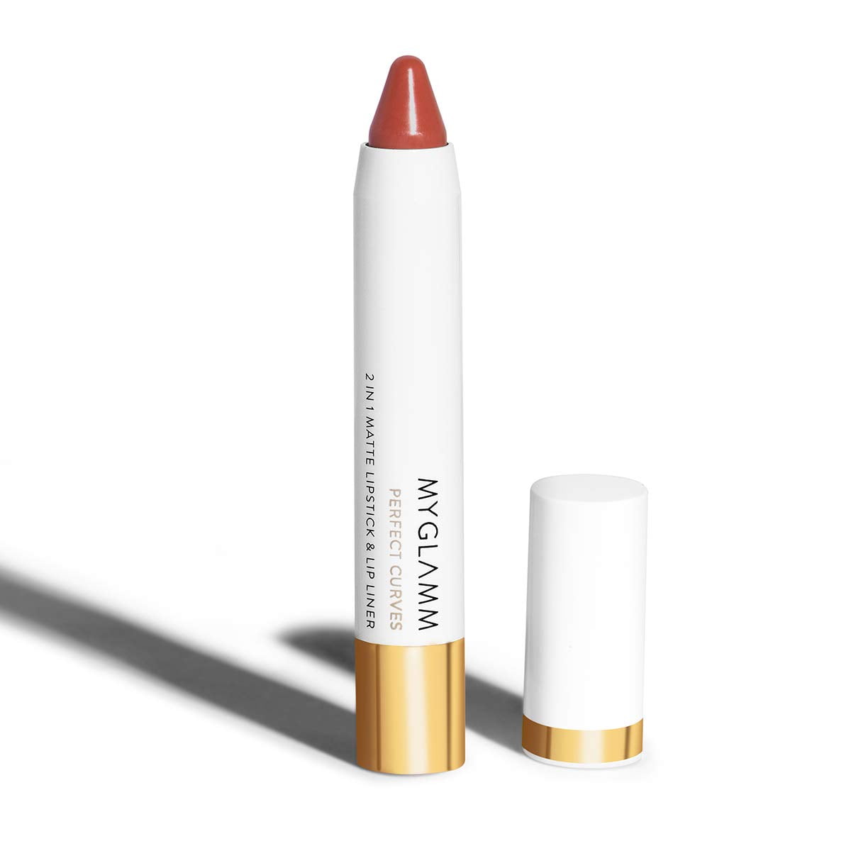 MyGlamm Perfect Curves Matte Lip Crayon-Biscotti (Brown)-3.7 gm | Brick Pink Matte Lipstic