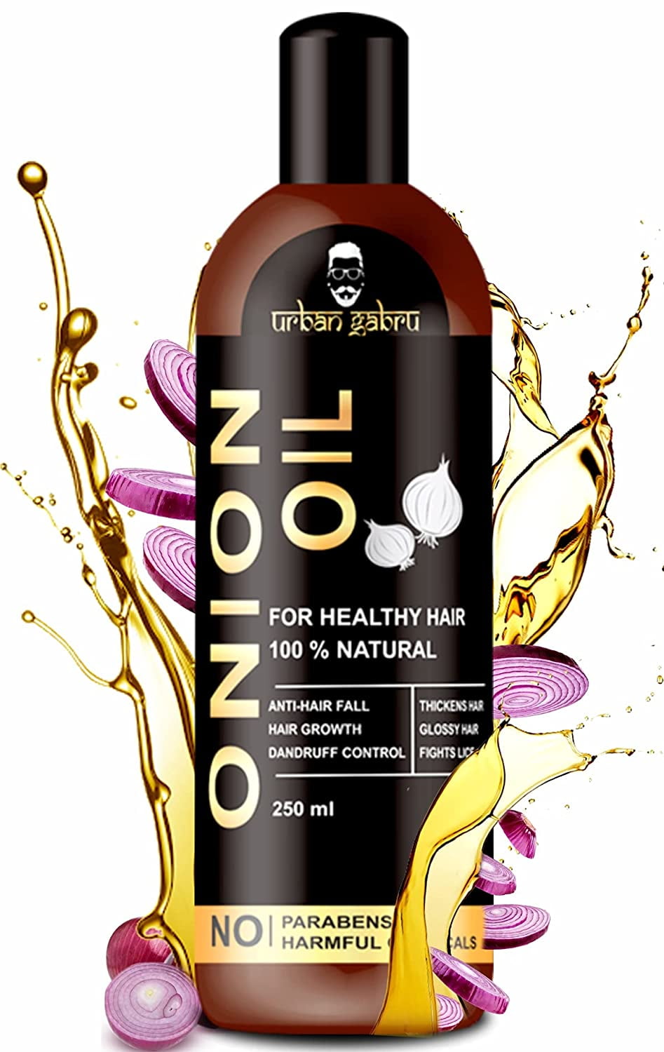 Urbangabru Natural Onion Oil for Hair Regrowth and Hair Fall Control (8 Fl Oz)