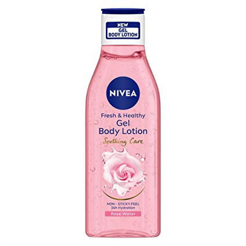 NIVEA Rose Water Gel BodyLotion, Soothing Care for 24H hydration, Non-Sticky & fast absorb