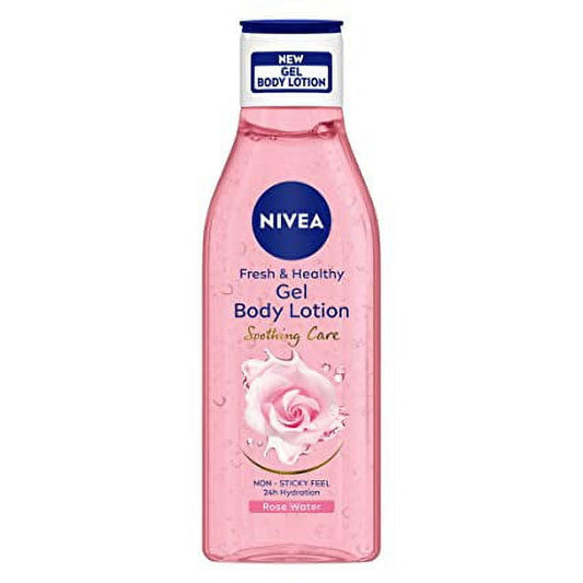 NIVEA Rose Water Gel BodyLotion, Soothing Care for 24H hydration, Non-Sticky & fast absorb