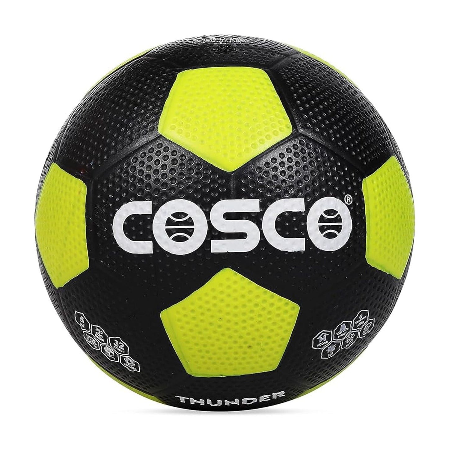 Cosco Cotton Thunder Rubber Moulded Football | Size 5 Multicolor | 3 Layers Of Poly Cotton