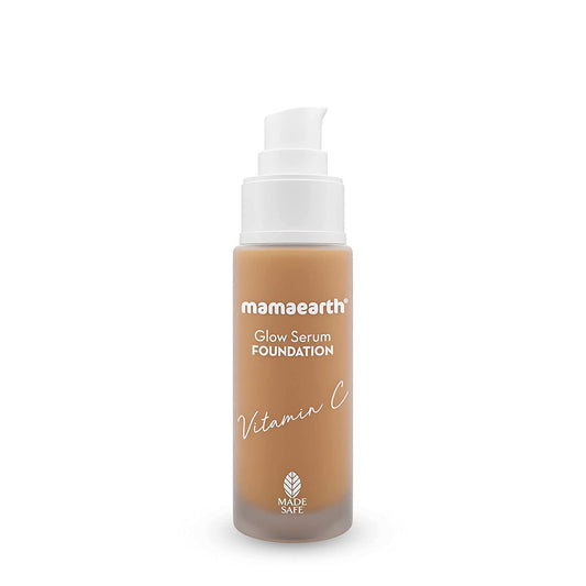 Mamaearth Glow Serum Matte Light Coverage Foundation Creamy With Vitamin C & Turmeric For