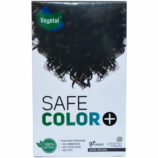 Vegetal Safe Hair Color - Dark Brown 100Gm - Certified Organic Chemical And Allergy Free B