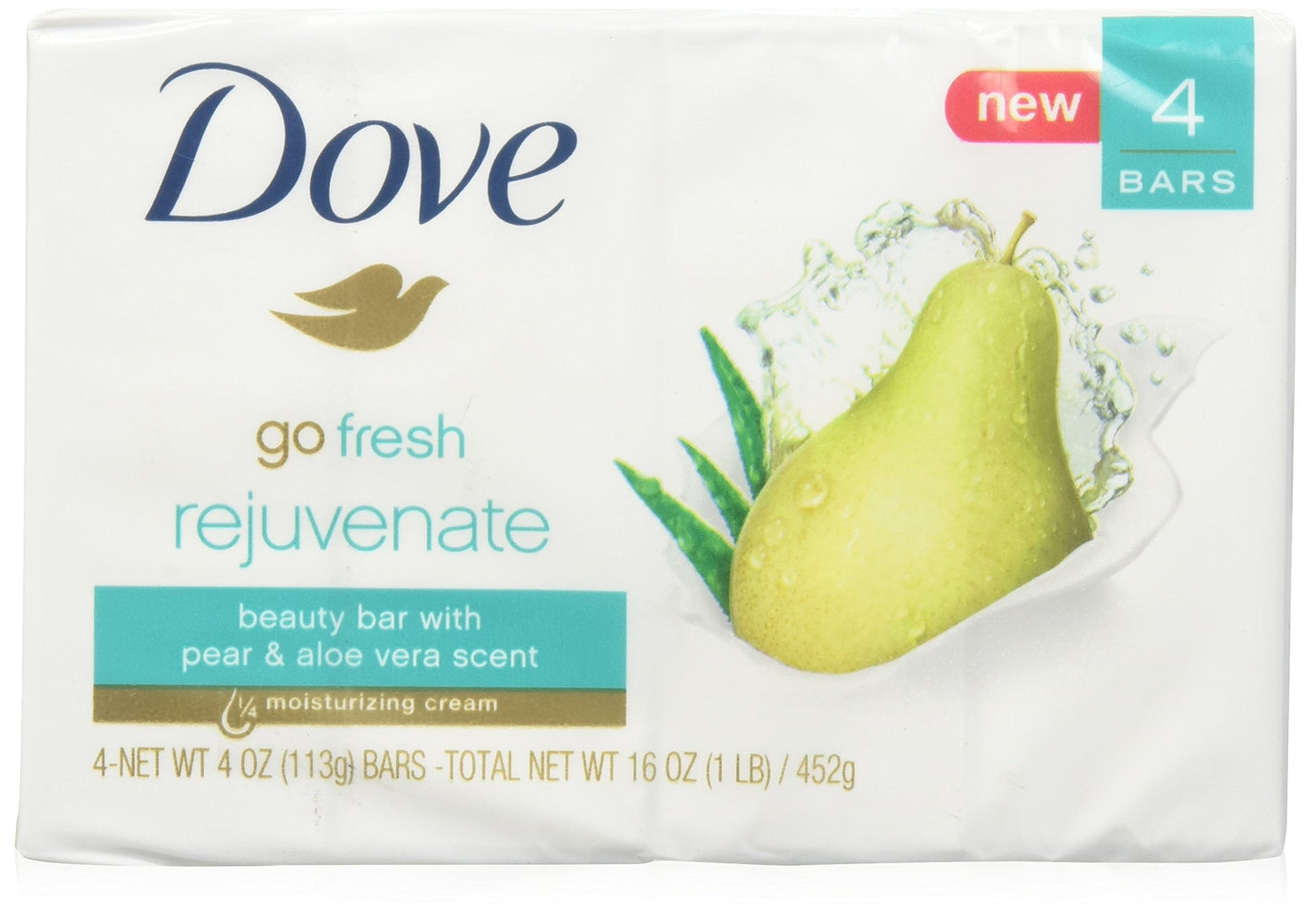 Dove Go Fresh Beauty Bar, Pear and Aloe Vera, 4 Count C2