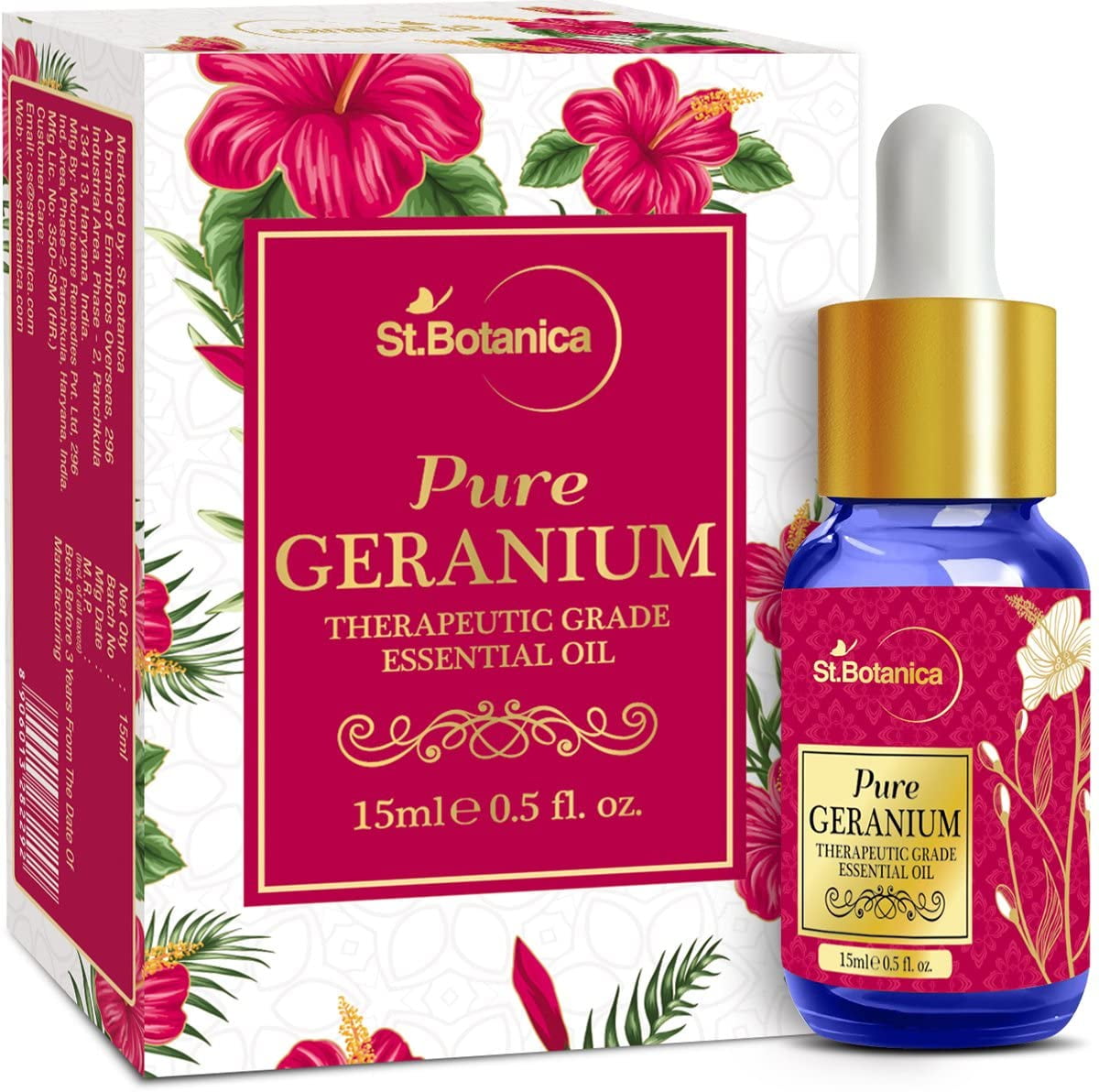 St.Botanica Pure Geranium Essential Oil, 15ml