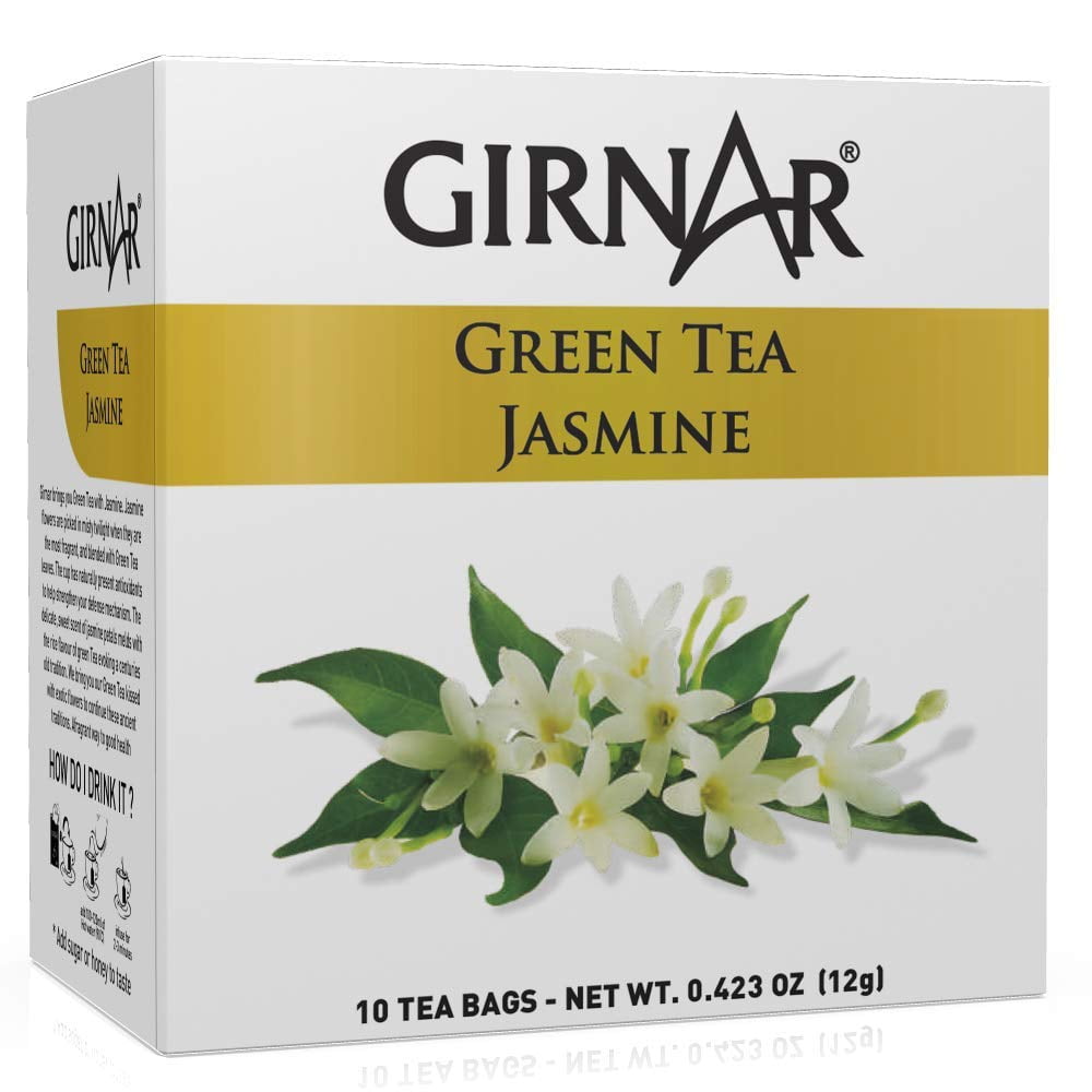 Girnar Green Tea w/ Jasmine - 10 Tea Bags - Girnar Tea