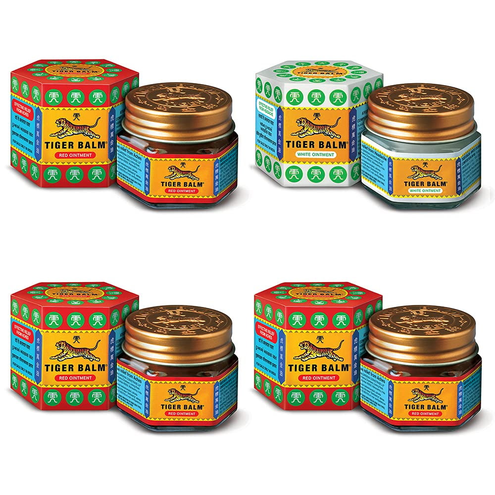 Tiger Balm Red & White Ointment Combo For Effective Relief From Sprains, Pains, Muscular Aches, Headache & Nasal Congestion - 21ml | Ayurvedic Balm |