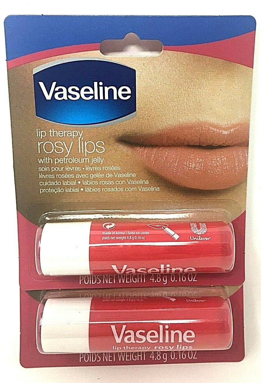 Vaseline Lip Therapy Stick with Petroleum Jelly (Rosy, 0.16 Ounce (Pack of 2))